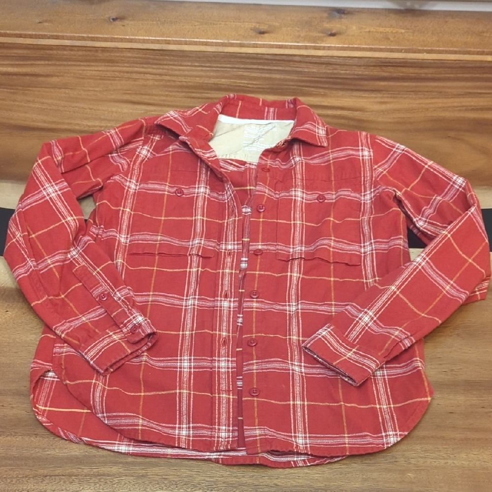 REI Co-op Red Plaid Flannel Shirt XS 100% Cotton